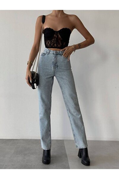 WODDİ Дамски дънки Leo 90's Dora Zero Canga с висока талия и свободен крой, ц...