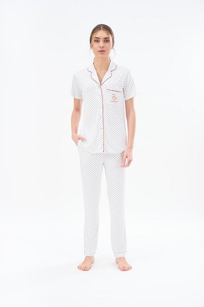 PJS Women's Polka Dot Pajama Set