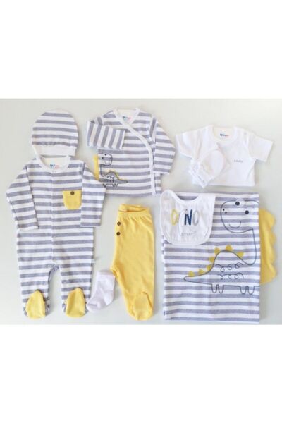 Bibaby Erkek Bebek Hardal Dino 10 Lu Tulumlu Hastane Çıkışı