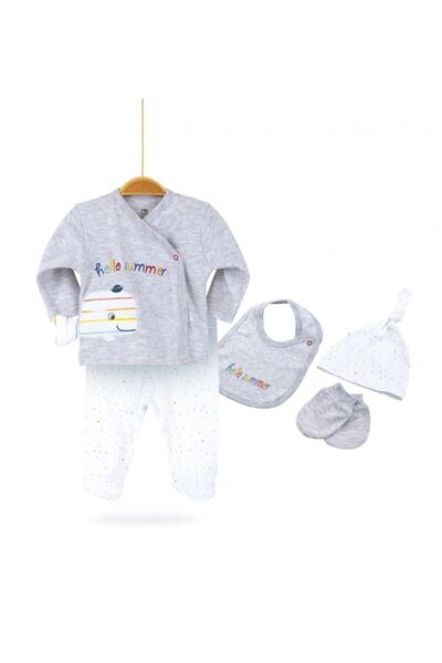 Bibaby مجموعة هالو سمر بيبي بوي القطنية لإصدار المستشفى مكونة من 5 قطع