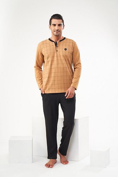 PJS Ανδρικό κοστούμι πιτζάμες με πατιλέτες 22602