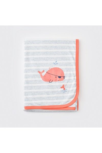 Bibaby Pirate Finny Baby Blanket 64622 Blue Melange