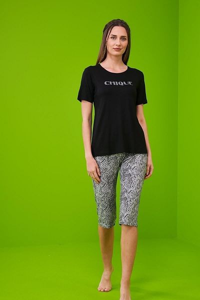 PJS 23173 مجموعة كابري منقوشة للمرأة
