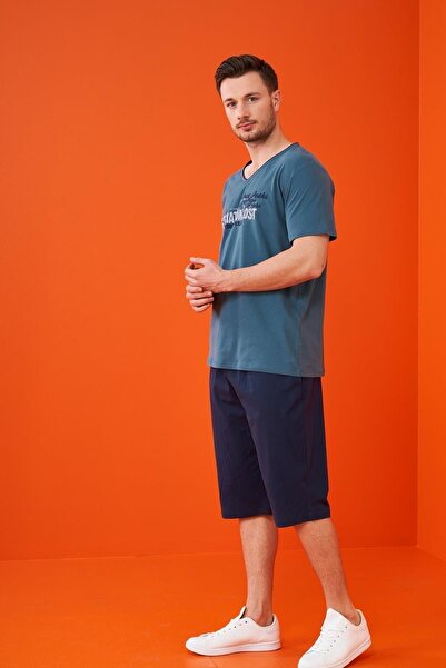 PJS Чоловічий комплект капрі з кишенями та принтом