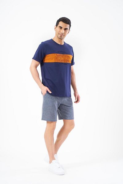 PJS Pajamas Men's Shorts Set Navy Blue 22325-