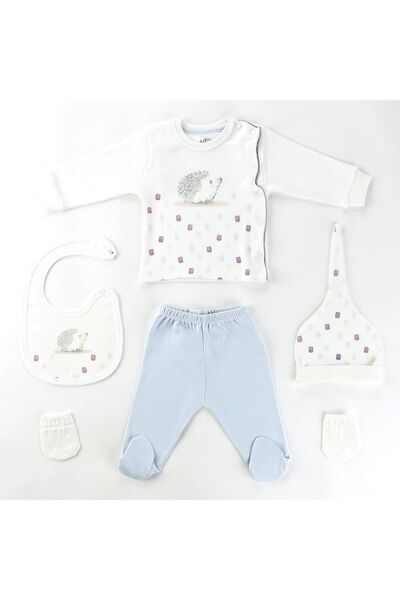 Aziz Bebe 005314 Hedgehog Patterned 5-Piece Hospital Exit Set