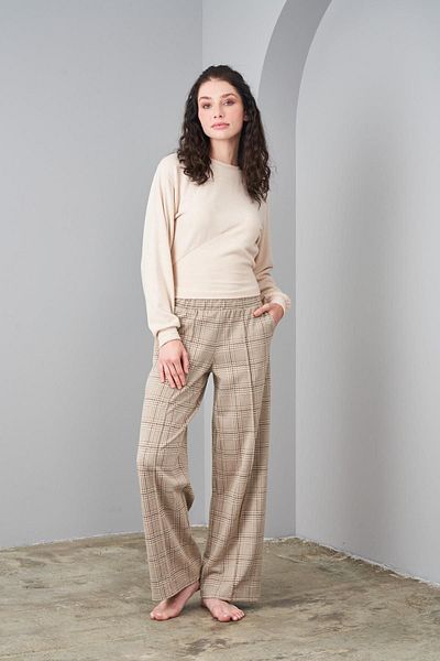 PJS 24587 Women's Plaid Sports Set