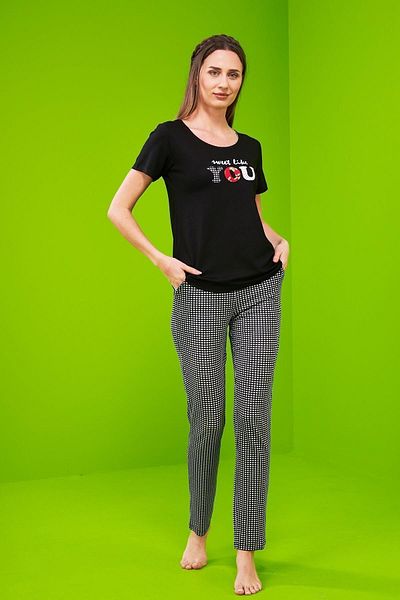 PJS 23226 Γυναικείο σετ πιτζάμες Gingham