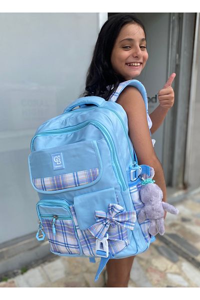 tiny wood Bag Primary School Girl - Ultra Light, Black-Blue, Primary School and Middle School Bag