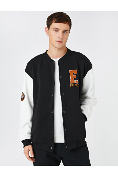 Koton Basic Kolej Ceket Bomber Yaka Cep Detaylı Çıtçıtlı