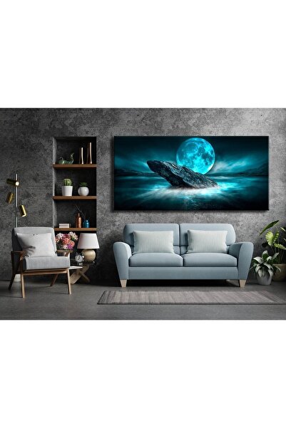 Şehzat Muhteşem Dolunay Manzarası Dekoratif Kanvas Tablo