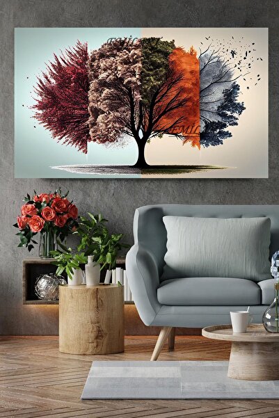 Şehzat Özel Tasarım Sonbahar Yaprakları HD Kalite Kanvas Tablo