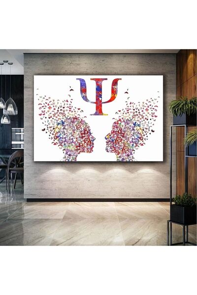 Şehzat Psikolog Büro Psikoloji Psi Sembolu Renkli Insan Kafaları Çift Kanvas ...