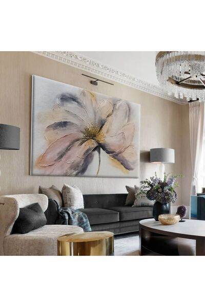 Şehzat |KREM-SOFT KOMBİNİ EN ÇOK SEVİLEN ÇİÇEK TABLOSU |ÇERÇEVESİZ KANVAS TABLO