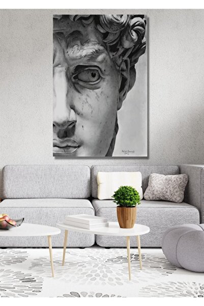 Şehzat Michelangelo Heykel Görünümlü Kanvas Tablo Salon Oturma Yatak Odası An...