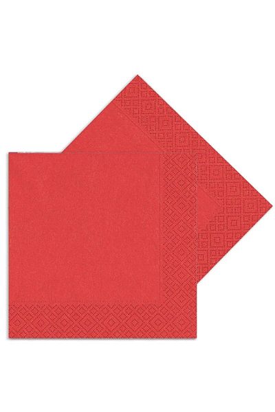 Paparti Red 16-Piece Solid Color Party Napkin