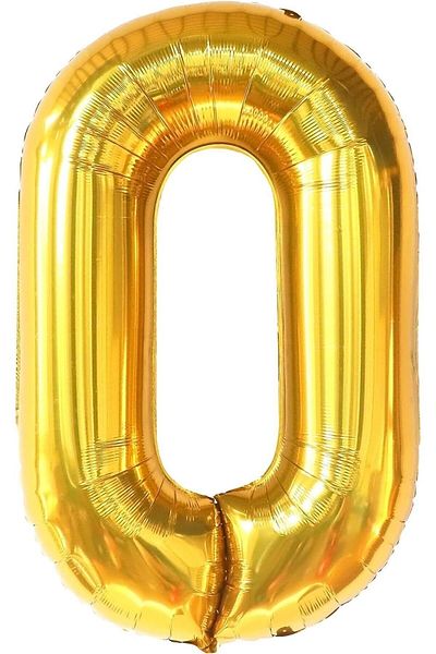 Paparti Number 0 Gold Foil Balloon 76cm 34" Party Balloon Suitable for Helium