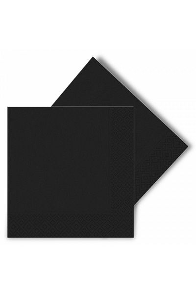 Paparti Black 16-Piece Solid Color Party Napkin