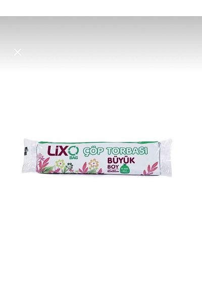 LİXOBAG Large Size Garbage Bag 10 Packs * 10 Rolls = 100 Pieces 65X80 cm