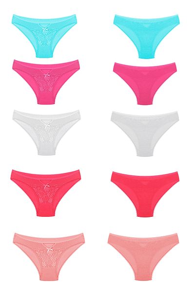 DONEX Pachet de chiloți bikini din dantelă - 10 bucăți 799 TL, în schimb 439 TL