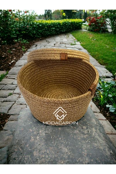 ModaCardin 20x20 овален органайзер от юта - кошница с капак