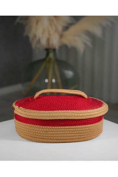 ModaCardin 30X20 Jute Wicker Oval Basket and Organizer