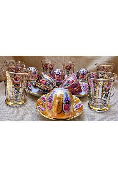 BY.RAYKA PORSELEN El Dekor NEVRES ÇAY&MIRRA SETİ