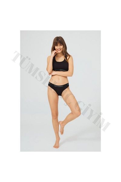 tümsek kadın iç giyim Cotton Underwire Black Women's Sports Bra Set