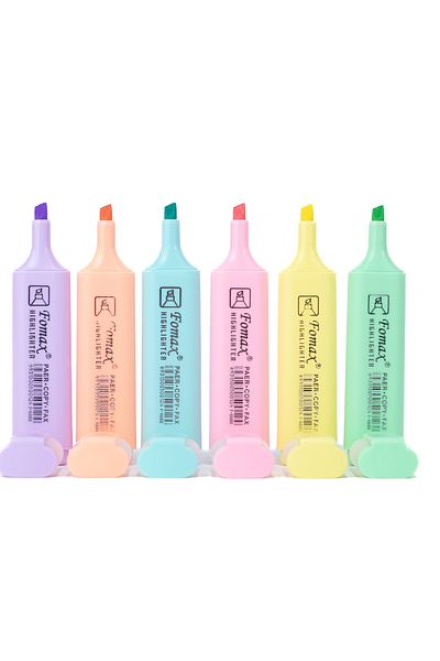 Ottoland Pastel Colored Highlighter Stationery Pen - Practical, Convenient, High Comfortable, Permanence 6 Pieces