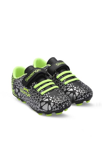Slazenger Ghete de fotbal pentru băieți - Pantofi de fotbal unisex CRYSTAL Negru/Verde SA24FF006-5
