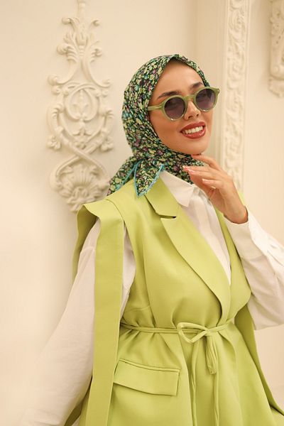 Silk Home Μαλακό βαμβακερό κασκόλ με μοτίβο γαρύφαλλου