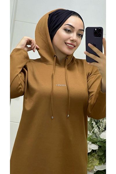 Ebrarengiz Moda Γυναικείο τουνίκ με κουκούλα