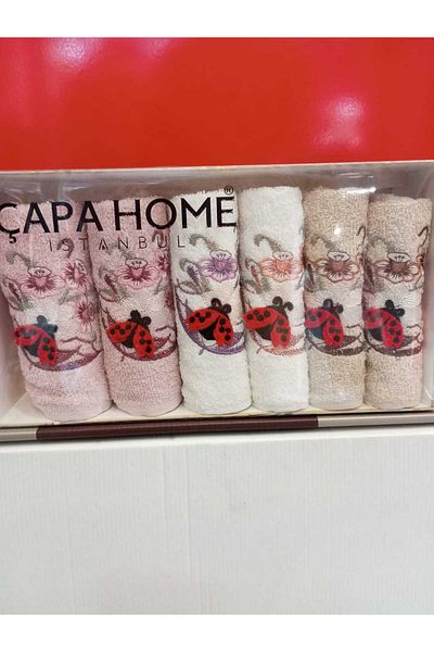 Çapa Home Cotton 6 Pieces Premium Quality Gift Dower Dower Daily Use Kitchen Towel 30X50