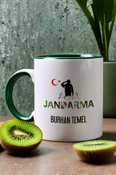 Hedizu Kişiye Özel Jandarma Asker Kupa Bardak Yeşil Jandarmalar Günü Hediyesi