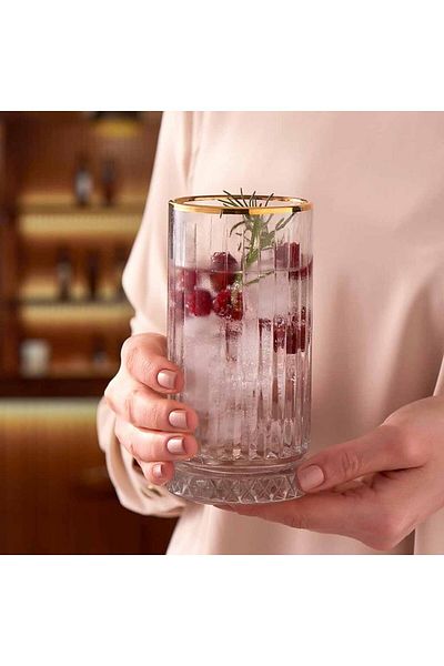 Paşabahçe Golden Touch Soft Drink - Long Drink Cup 365 cc 4 Pieces