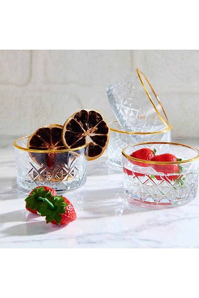 Paşabahçe Timeless Golden Touch - 4 Piece Bowl, 210 cc