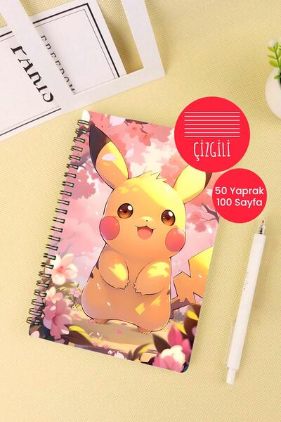 Anime Marketi Pokemon Pikachu Designed A5 Spiral School Notebook 50 Sheets 100 Pages - Ruled