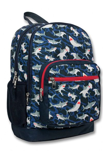 ÜMİT ÇANTA Ümit Bag Four Compartment Navy Blue Red Shark Primary School Bag and Pencil Bag Set - Men's Bag