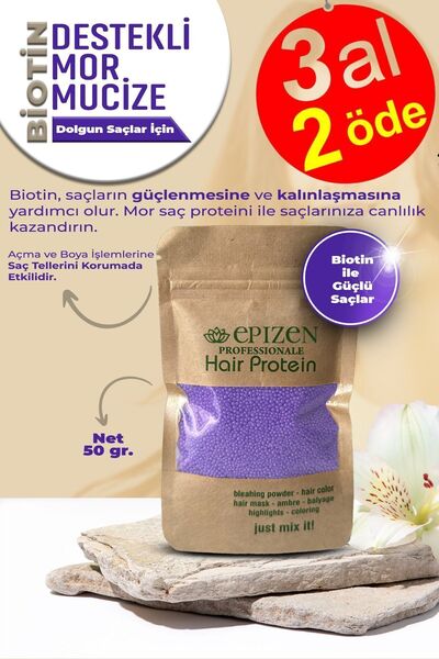 EPİZEN Biotin Destekli Yıpranmış Saçlar İçin Mor Mucize Saç Bakım Proteini