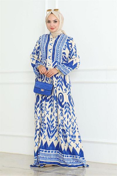 Bestenur Asilya gewebtes Viskosekleid 1058