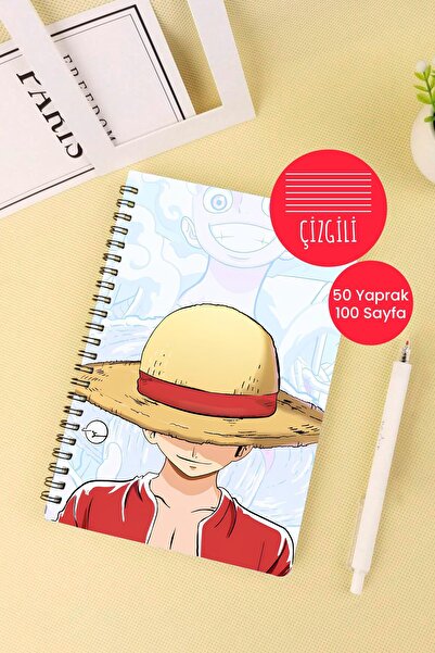 Anime Marketi قطعة واحدة من دفتر المدرسة ذو الطابع الأنمي A5، 50 ورقة، 100 صف...