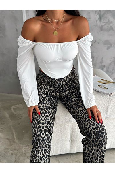 YUTA WEAR Μακρυμάνικη μπλούζα με τετράγωνο λαιμό