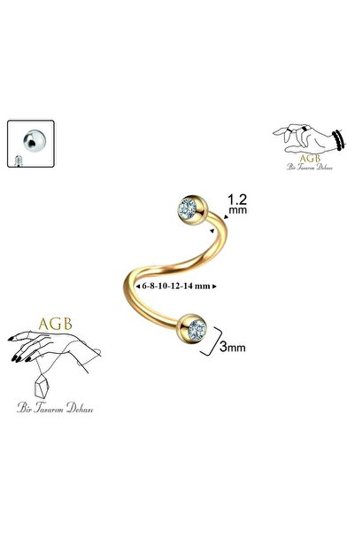 agbtasarım Cerrahi Çelik TAŞLI "septum, Nose, Helix, Kaş, Kulak, Burun, Dudak...