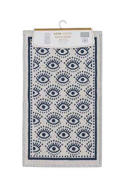 LC Waikiki LCW HOME Σετ πατάκι μπάνιου 2 τεμαχίων με στάμπα ματιών