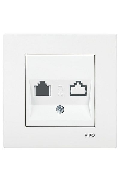 VİKO مقبس بيانات Karre بإطار بدون جاك - أبيض