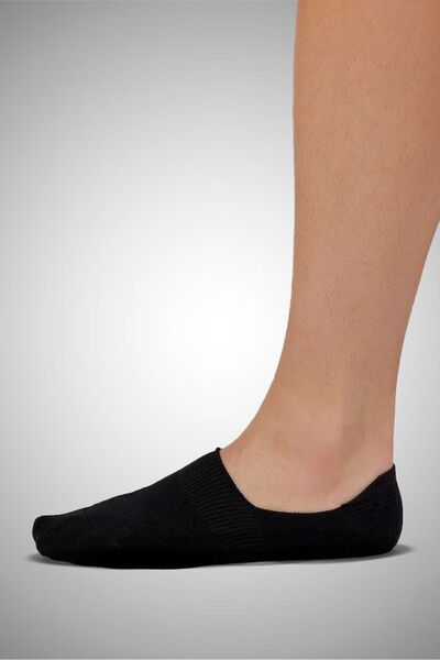 Calverton Socks 6 Pairs - Black Bamboo Silicone Plain Women'S/Men's Ballerina Socks