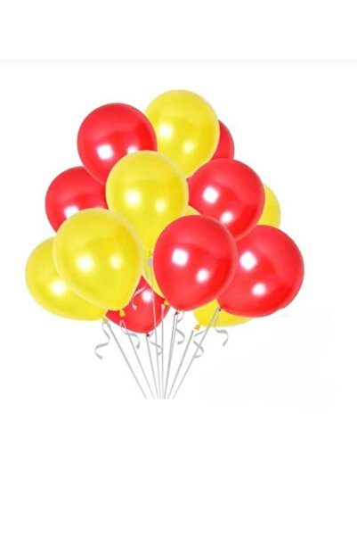 BalonEvi Sarı Kırmızı Balon 30 Adet 12 Inc