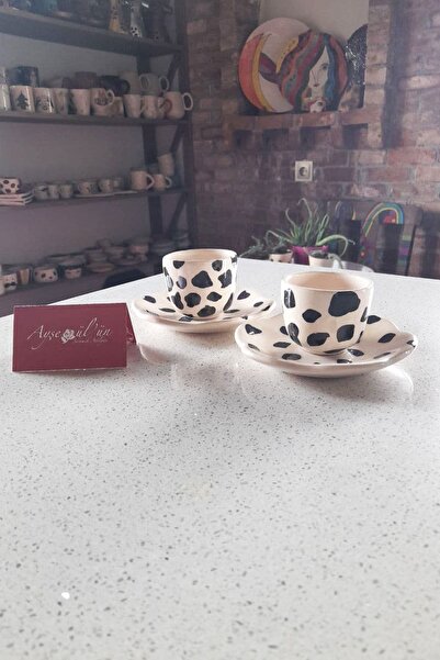 Ayşegül'ün Seramik Atölyesi طقم أكواب سيراميك مصنوع يدويًا مكون من قطعتين
