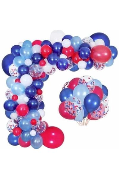 Happyland مجموعة بالونات سبايدر مان 100 قطعة من سبايدر مان (أزرق، أحمر، أبيض،...