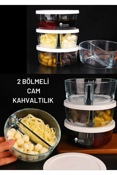Paşabahçe Polar Bowl 2 Pieces with White Lid, 530683   - Pasabahce Polar 2 Sections